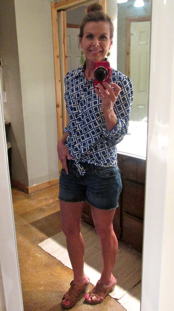 Denim shorts w/blouse