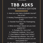 TBB Ask: Giving Thanks Edition